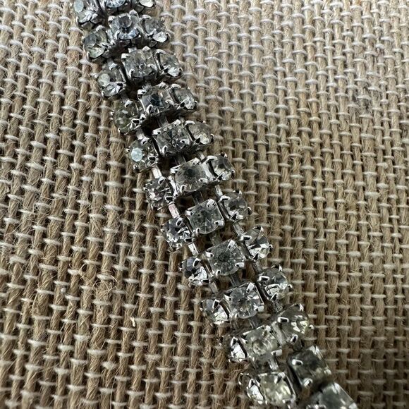 Vintage 50s Dazzling Rhinestone Fringe Necklace - Picture 11 of 13